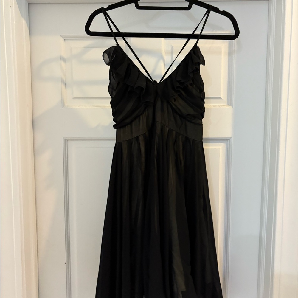 Ark & Co Black Ruffled Mini Dress